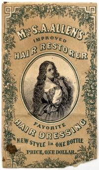 Perfumed Sachet Advertising Mrs. S.A. Allen's Improved New Style Hair Restorer