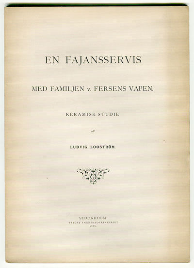 En fajansservis med familjen v. Fersens vapen.…