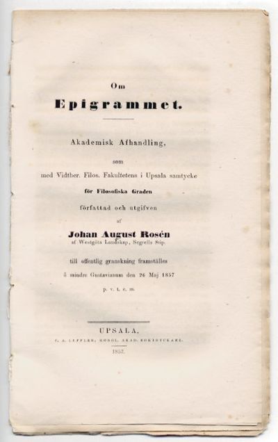 Om epigrammet. A.a.