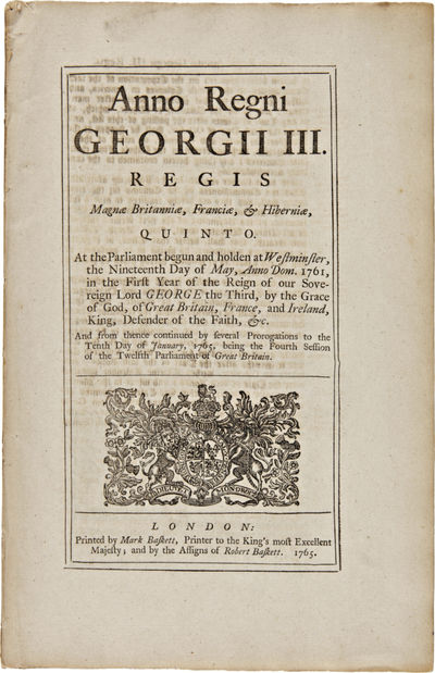 ANNO REGNI GEORGII III...AN ACT TO AMEND AND RENDER MORE EFFECTUAL, IN HIS MAJESTY'S DOMINIONS IN AMERICA, AN ACT PASSED IN THIS PRESENT SESSION OF PARLIAMENT, INTITULED, AN ACT FOR PUNISHING MUTINY AND DESERTION, AND FOR THE BETTER PAYMENT OF THE ARMY AND THEIR QUARTERS [caption title].