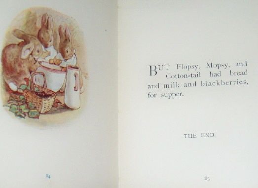 TALE of PETER RABBIT, 1902 COPYRIGHT, 1st ILLUSTRATED END PAPERS by ...