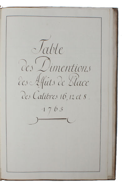 Table des Dimentions des Affuts de Place des…