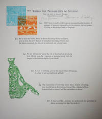 image of From Within The Probabilities of Spelling (Signed Poetry Broadside)