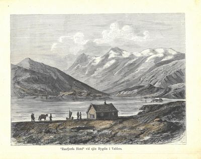 “Raufjords Hotel” vid sjön Bygdin i Valders.