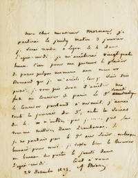 Autograph Letter, signed (“A Thiers”) to “Monsieur Mornan”, arranging a trip to Lyon from Paris to visit him and “Bernard”