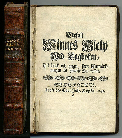 Trefall minnes hielp wid lagboken, til bruk och…