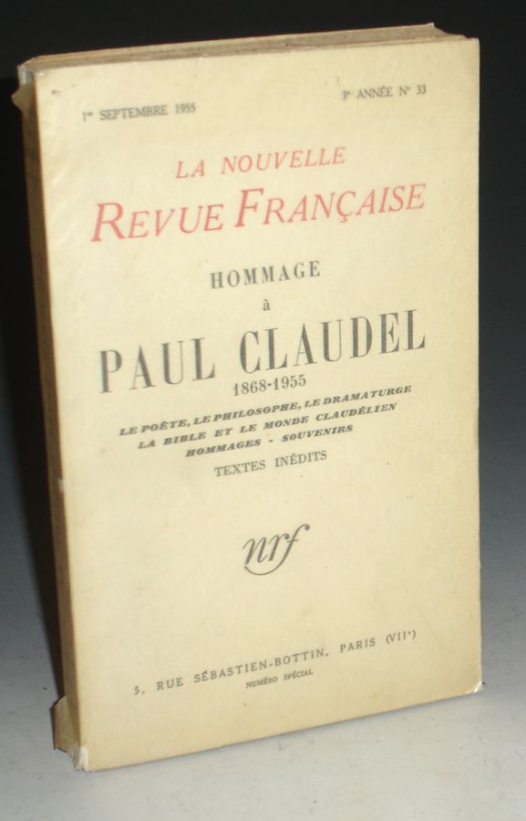 La Nouvelle Revue Francaise: Hommage a Paul Claude