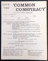 image of Join the 'Common Conspiracy.' Boston Common, Wednesday, July 10, 1968. The day of sentencing for: Coffin, Spock, Goodman, Ferber.