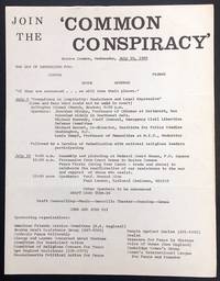 Join the 'Common Conspiracy.' Boston Common, Wednesday, July 10, 1968. The day of sentencing for: Coffin, Spock, Goodman, Ferber. "If they are sentenced... We will take their places.