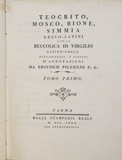 Teocrito, Mosco, Bione, Simmia Graeco-Latini con…