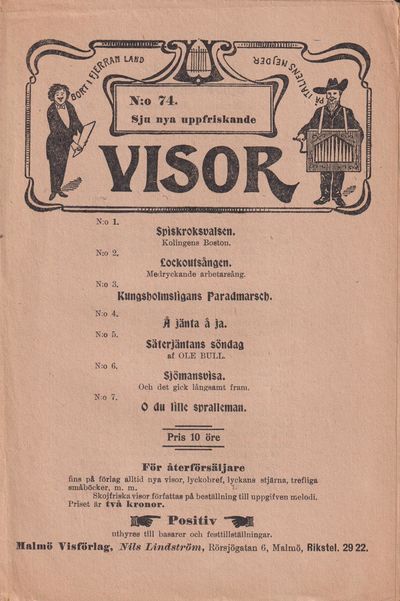 Sju nya uppfriskande visor. [Utg. av] Malmö…