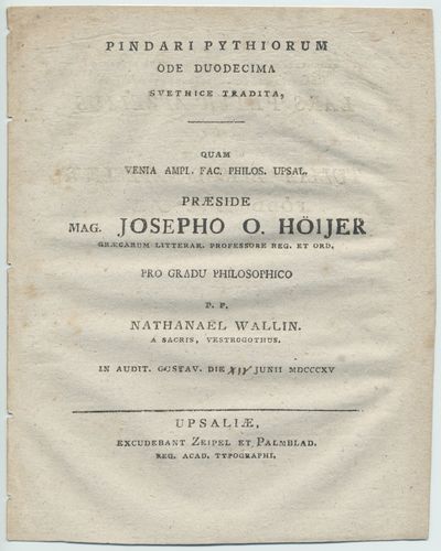 Pindari pythiorum ode duodecima svethice tradita.…