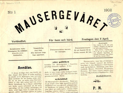 Mausergeväret. Verldsalltet. För hem och härd.…