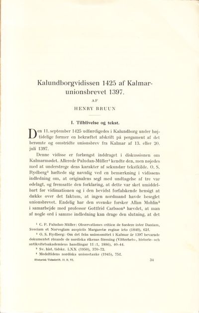 Kalundborgvidissen 1425 af Kalmarunionsbrevet…