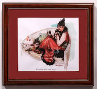 Reigning Cats and Dogs.  Matted and Framed Print of Nell Hatt Illustration from Puck Magazine, March 20, 1915 Issue