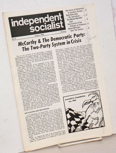 New York: I.S. Publishing, 1968. Newspaper. One issue, 8p., 8.5x11 inches, edge and shelf worn, some...