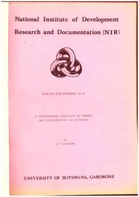 a CONSOLIDATED CHECKLIST OF THESES AND DISSERTATIONS ON BOTSWANA