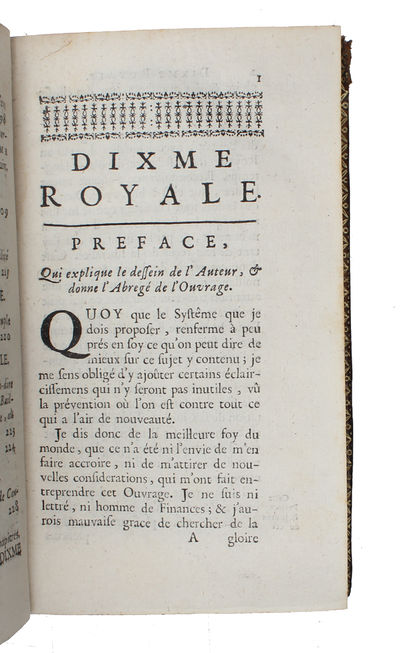 Projet d'une dixme royale. Qui supprimant la taille, Les Aydes, les Doüanes d'une Province à l'autre (...). - ["UNSURPASSED, BEFORE OR AFTER"] (photo 3)