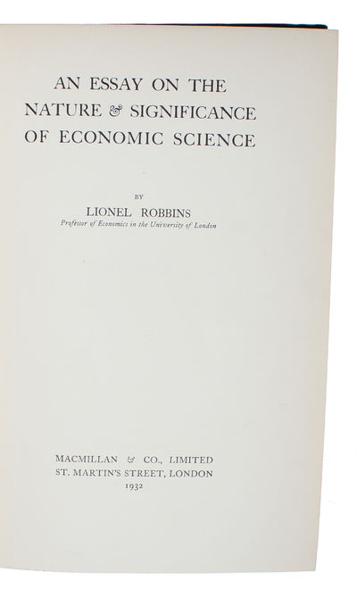 An Essay on the Nature & Significance of Economic…