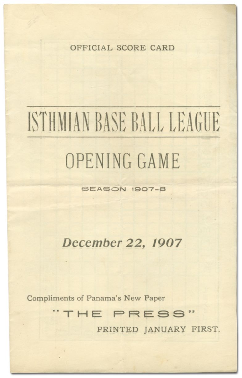 Official Score Card; Isthmian Base Ball League Ope