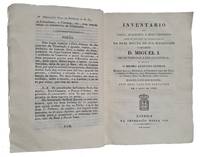 Inventário do Casco, Aparelhos e mais utensÃlios assim de uso como de sobrecellentes da Real escuna de Sua… by Manuel Luis dos Santos (?-1870) - FIRST EDITION - 1832 - from Artem / Rare Books (SKU: 2124)