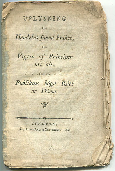 Uplysning om handelns sanna frihet, om vigten af…