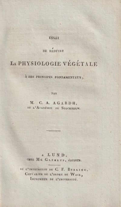 Essai de réduire la physiologie végétale à des…