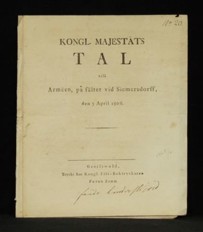 Kongl. majestäts tal till arméen på fältet vid…