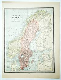 image of 1889 Color Map of Sweden and Norway