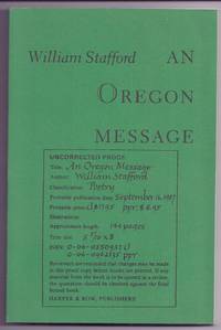 AN OREGON MESSAGE by STAFFORD, William - (1987)