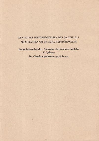 Den totala solförmörkelsen den 30 juni 1954.…