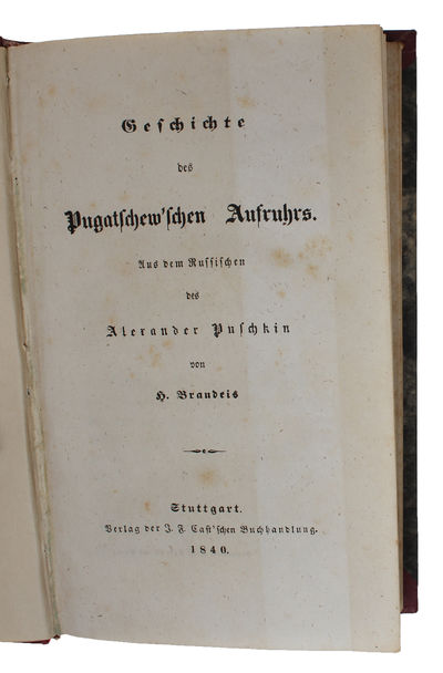 Geschichte des pugatschew'schen Aufruhrs. Aus dem Russischen von H. Brandeis. (photo 2)