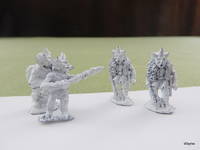 IRON SOCIETY: 4 Grenadier Gamma World miniatures de staff - 1979