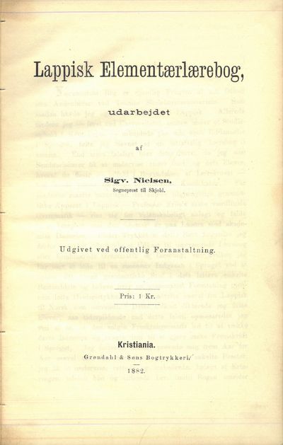 Lappisk Elementærlærebog, udarbejdet af (...)…