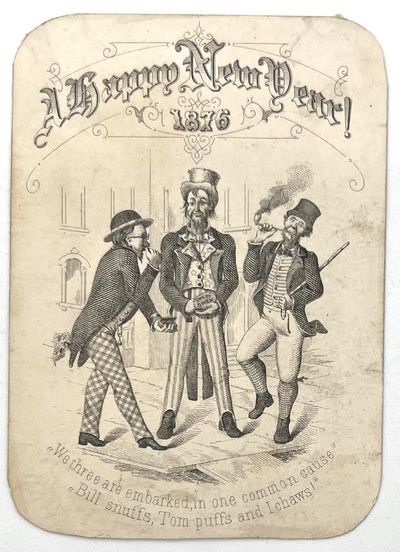 A Happy New Year!" -- Uncle Sam Enjoys "Sweet Owen" Brand Tobacco on New Year's Card