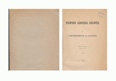 Nyköpings läroverks bibliotek. I.…