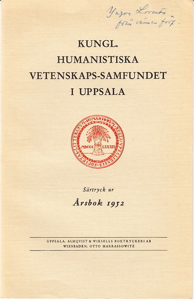 “Herrskapet”. Särtryck ur Kungl. Humanistiska…