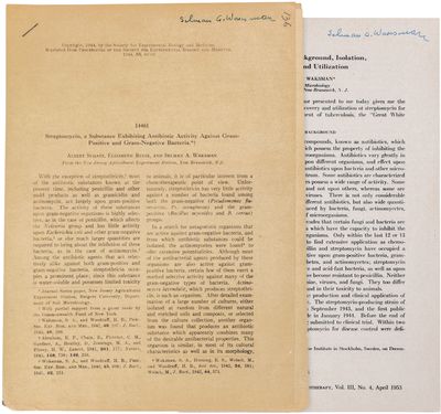 Two Signed Offprints on Streptomycin