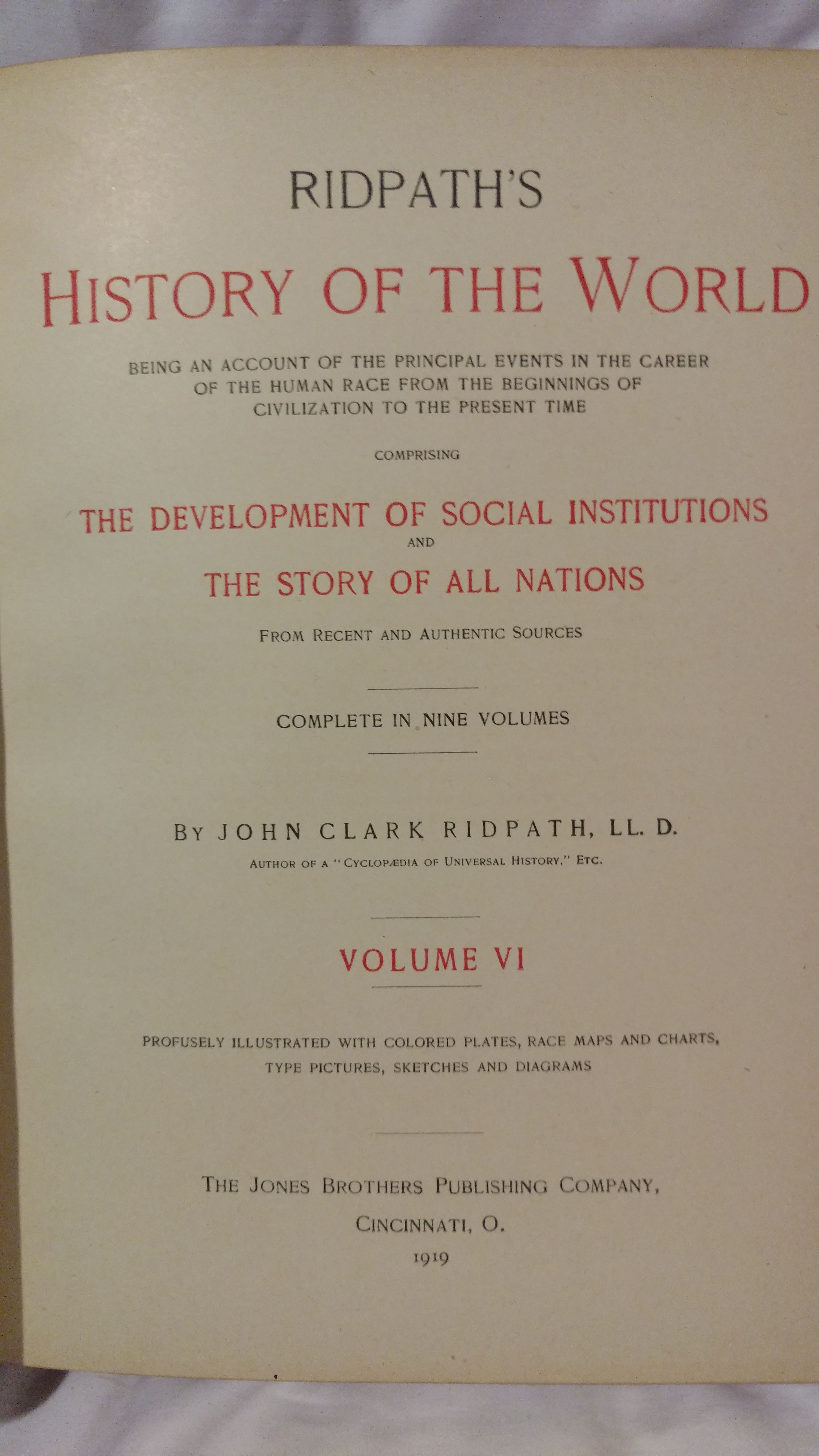 RIDPATH'S HISTORY OF THE WORLD, VOLUME VI by JOHN CLARK RIDPATH