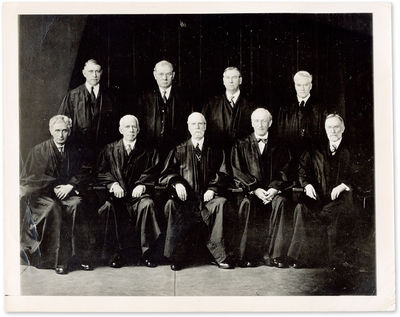 7" x 9" Black-and-White Portrait Photograph of the Hughes Court