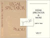 Legal Spectator and More. Signed by the Author