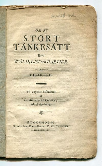 Om et stort tänkesätt emot wåld, list och…
