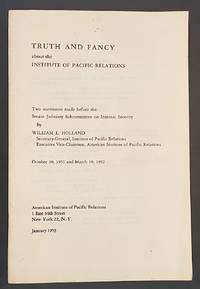 cover of Fact and fiction about the Institute of Pacific Relations. Two statements made before the Senate Judiciary Subcommittee on Internal Security