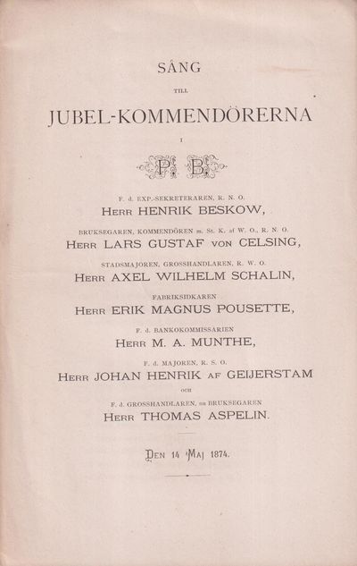 Sång till jubel-kommendörerna i P.B. F.d.…