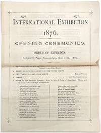 1876 International Exhibition Opening Ceremonies Program