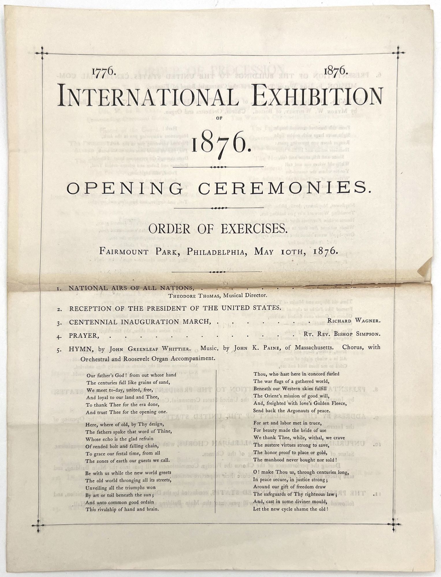1876 International Exhibition Opening Ceremonies P