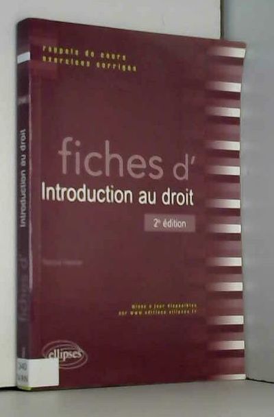 Fiches d'Introduction au Droit Rappels de Cours & Exercices Corrigés by ...