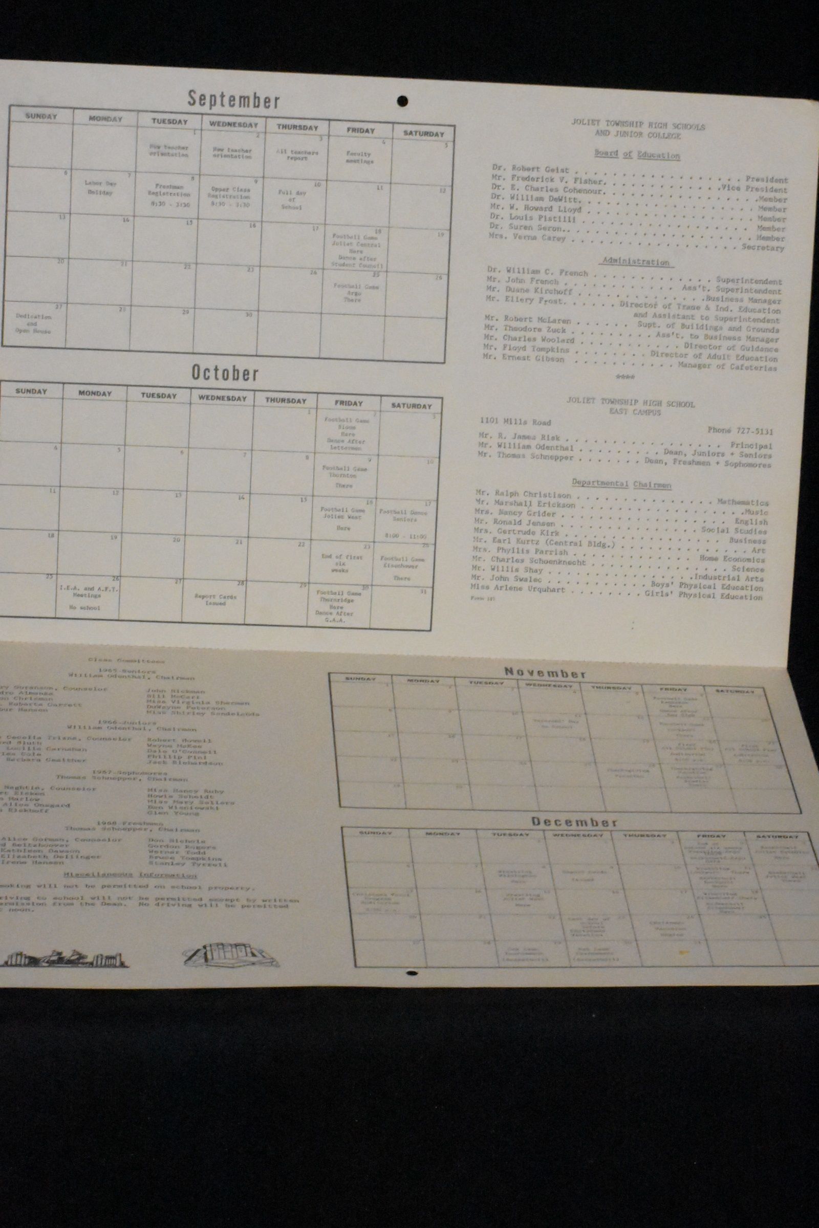 1964-1965 Calendar of Events: Joliet Township High School- East Campus by  Summer Student Committee - Paperback - 1st Edition - 1964 - from Walnut  Valley Books/Books by White (SKU: 012388)