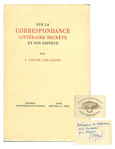 Sur la correspondance littéraire secrète et son…
