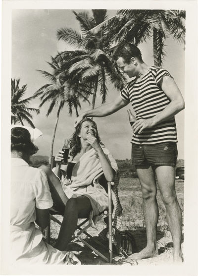 Culver City, CA: Columbia Pictures, 1957. Two vintage photographs from the set of the 1957 film, one...